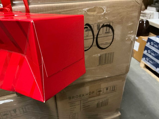 Partij bag green solutions 15/15x11/11x20cm red (8200x) - afbeelding 3 van  6