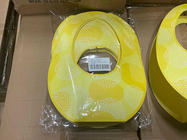 Partij bag happy easter cardboard yellow 12x12x34cm (320x) - afbeelding 4 van  6