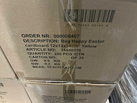 Partij bag happy easter cardboard yellow 12x12x34cm (320x) - afbeelding 6 van  6