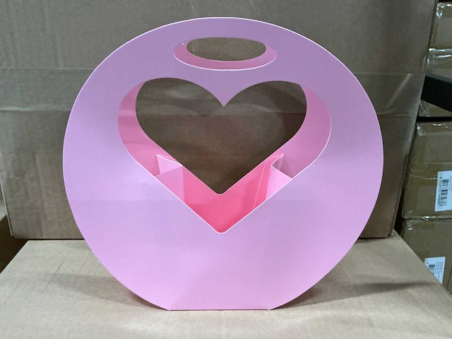 Partij bag heart full love 26x9xh25cm pink (800x) - afbeelding 1 van  8
