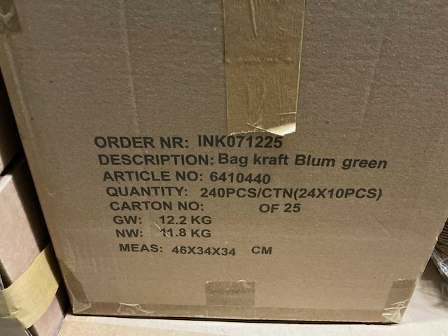 Partij bag kraft blum green/rood 13x13x13cm (3250x) - afbeelding 6 van  7