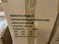 Partij bag kraft flores orange 20x20x20cm (720x) - afbeelding 5 van  5