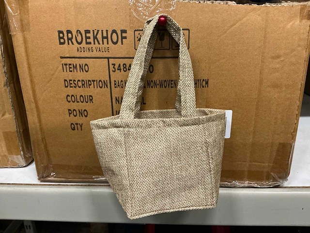 Partij bag natural non-woven 9,5x9xh11cm (340x) - afbeelding 1 van  6