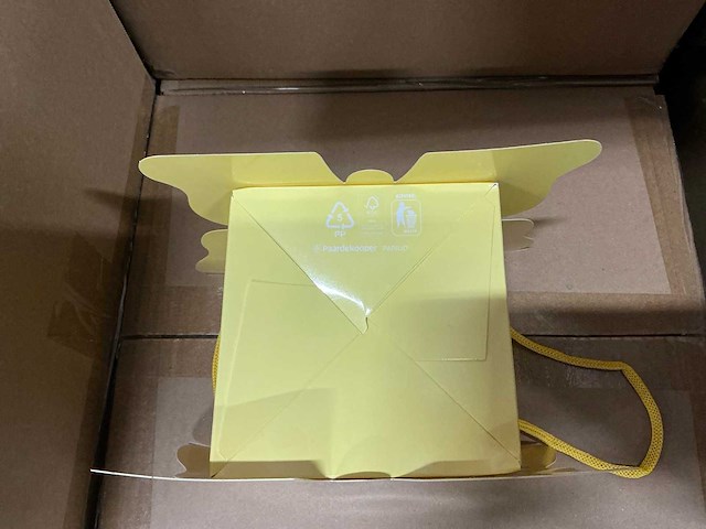 Partij bag papilo 11x11x9,5cm yellow (1850x) - afbeelding 3 van  5