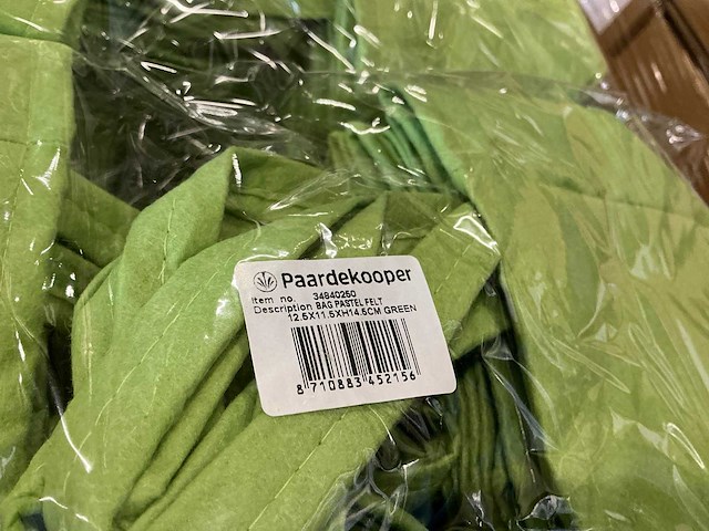 Partij bag pastel felt 12,5x11,5xh14,5cm green (1400x) - afbeelding 2 van  7