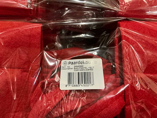 Partij bag pastel felt 12,5x11,5xh14,5cm red (600x) - afbeelding 4 van  4