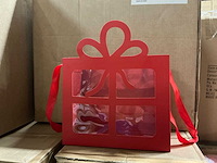 Partij bag present red 24x11x28cm (4600x) - afbeelding 1 van  6
