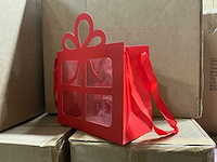 Partij bag present red 24x11x28cm (4600x) - afbeelding 2 van  6