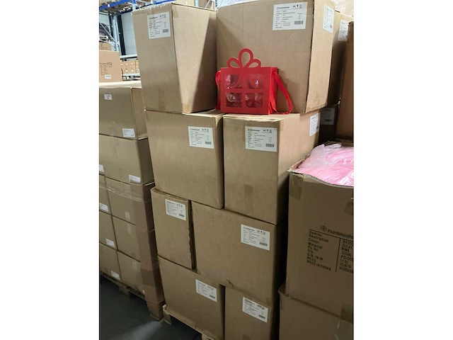 Partij bag present red 24x11x28cm (4600x) - afbeelding 5 van  6