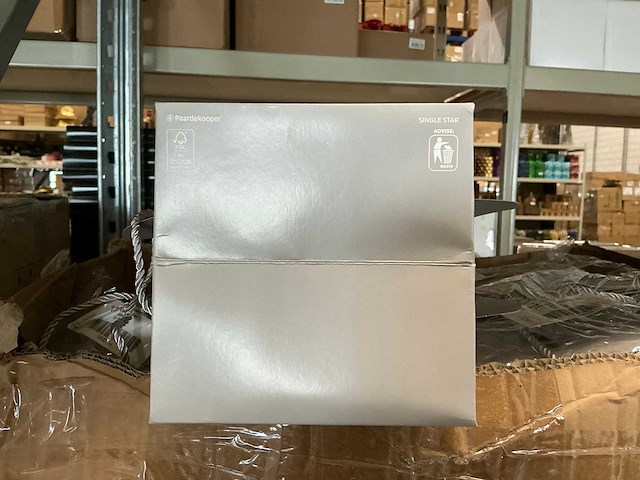 Partij bag single star cardboard 12x15xh15cm silver (1600x) - afbeelding 2 van  3