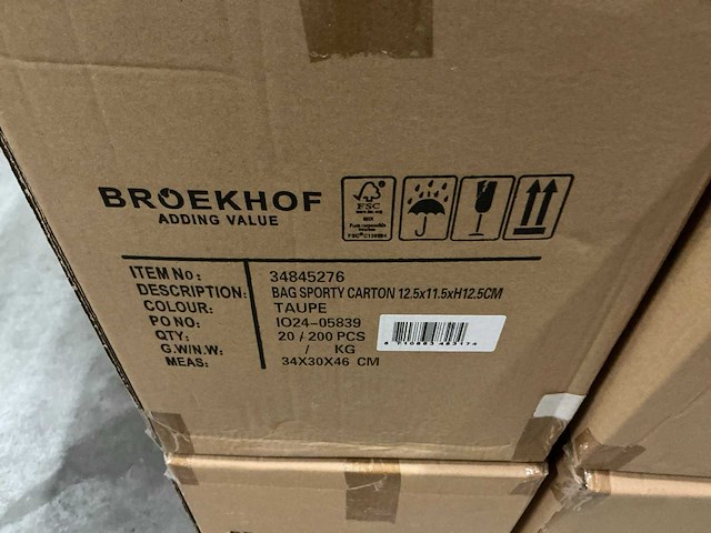Partij bag sporty carton 12,5x11,5xh12,5cm taupe (2400x) - afbeelding 5 van  5