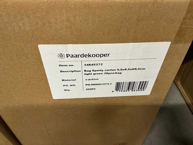 Partij bag sporty carton 9,5x8,5xh9,5cm light green (1600x) - afbeelding 6 van  6