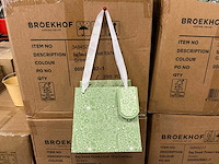 Partij bag sweet flowers kraft 19,5x11xh18cm green (1000x) - afbeelding 1 van  8