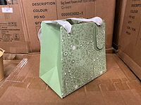 Partij bag sweet flowers kraft 19,5x11xh18cm green (1000x) - afbeelding 2 van  8