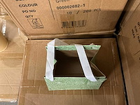 Partij bag sweet flowers kraft 19,5x11xh18cm green (1000x) - afbeelding 4 van  8