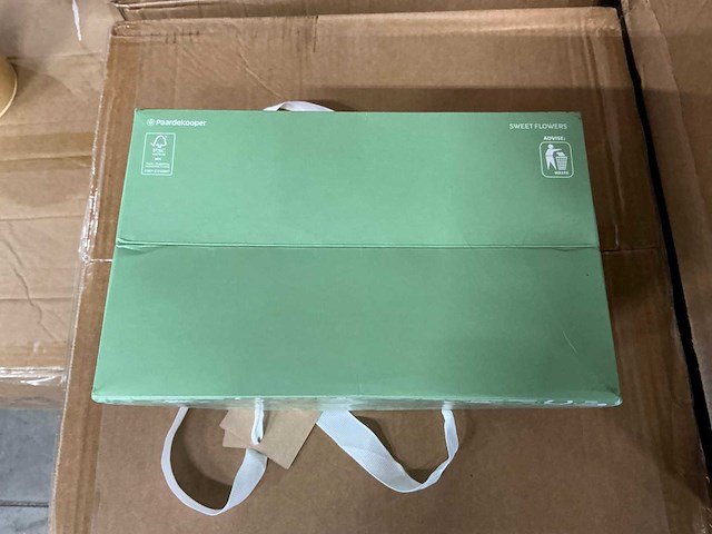 Partij bag sweet flowers kraft 19,5x11xh18cm green (1000x) - afbeelding 5 van  8