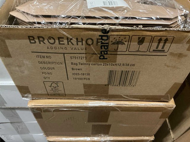 Partij bag twinny carton 23x10xh12,5/38cm (900x) - afbeelding 2 van  3