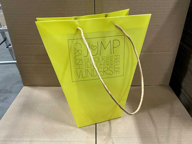 Partij bag words pp 24/12x11xh26cm yellow (500x) - afbeelding 1 van  5