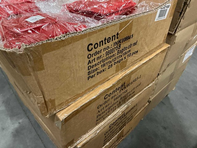 Partij bagito clr red 19/11x12/11x18cm (840x) - afbeelding 3 van  5