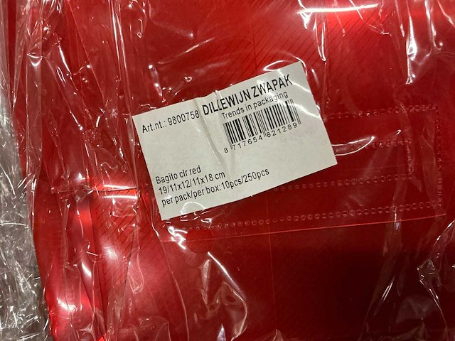 Partij bagito clr red 19/11x12/11x18cm (840x) - afbeelding 5 van  5
