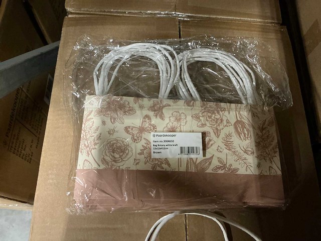 Partij bags botany white kraft 12x12xh12cm brown (1600x) - afbeelding 4 van  5