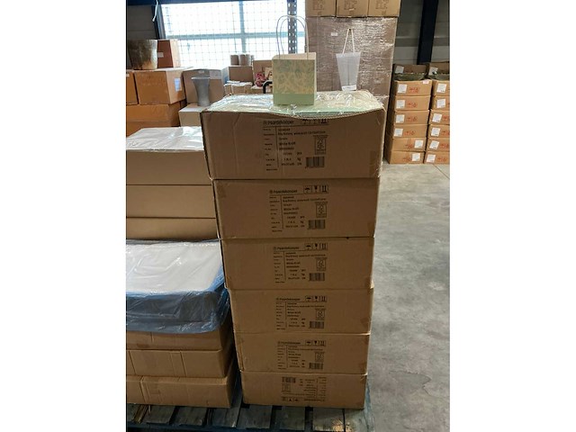 Partij bags botany white kraft 12x12xh12cm green (1200x) - afbeelding 2 van  6