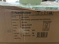 Partij bags botany white kraft 12x12xh12cm green (1200x) - afbeelding 6 van  6