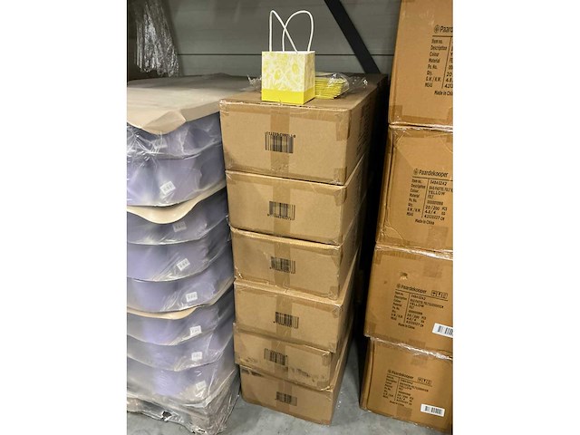 Partij bags botany white kraft 12x12xh12cm yellow (2400x) - afbeelding 2 van  6