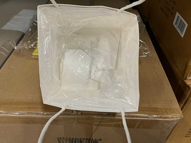 Partij bags botany white kraft 12x12xh12cm yellow (2400x) - afbeelding 3 van  6