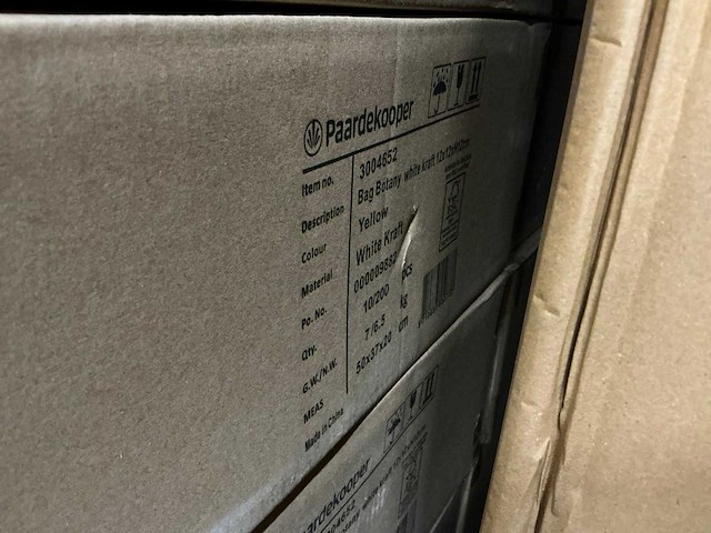 Partij bags botany white kraft 12x12xh12cm yellow (2400x) - afbeelding 6 van  6