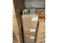 Partij bags checks green 13x13x13cm brown craft paper (1440x) - afbeelding 5 van  5