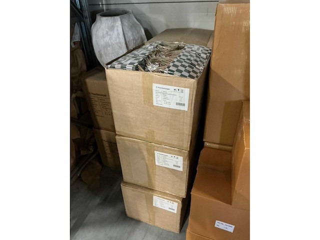 Partij bags checks green 13x13x13cm brown craft paper (1440x) - afbeelding 3 van  3