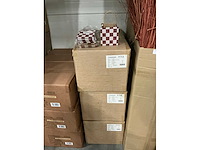 Partij bags checks red 13x13x13cm brown craft paper (1440x) - afbeelding 5 van  6