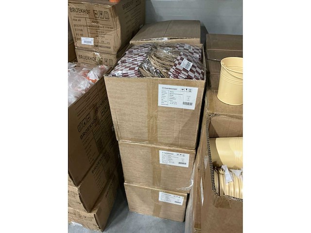 Partij bags checks red 13x13x13cm brown craft paper (1440x) - afbeelding 5 van  5