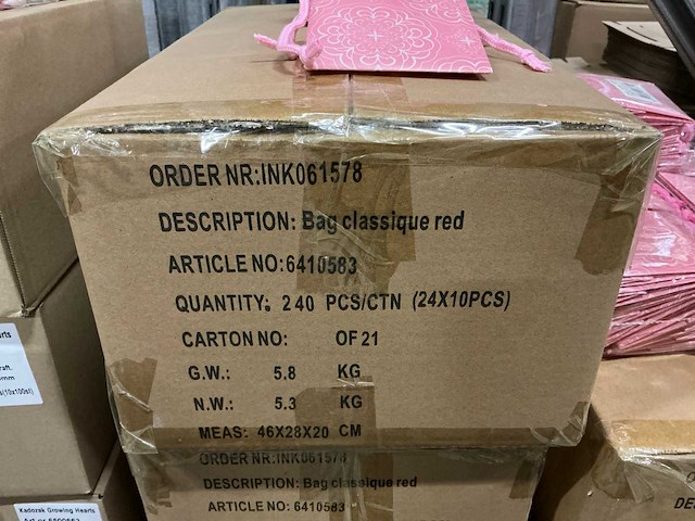 Partij bags classique pink 10,5x10,5x10,5cm (2230x) - afbeelding 5 van  8