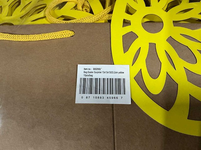 Partij bags easter surprise 13x13x13/23.2cm yellow (1830x) - afbeelding 5 van  7