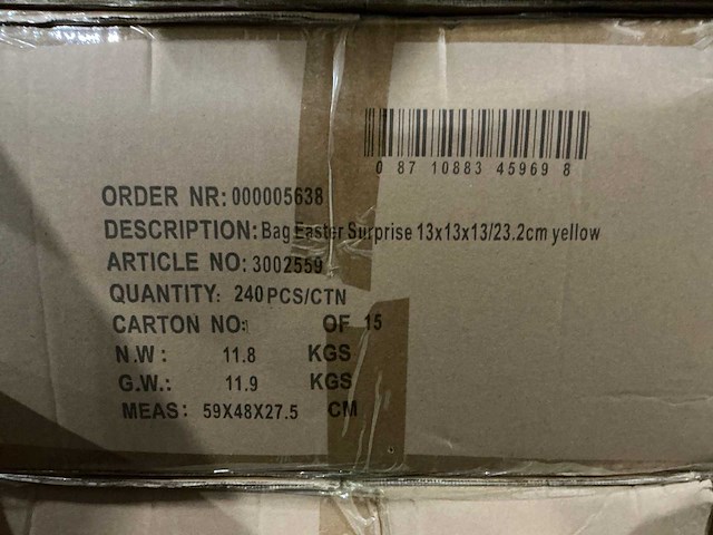 Partij bags easter surprise 13x13x13/23.2cm yellow (1830x) - afbeelding 7 van  7