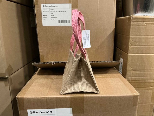 Partij bags foxy jute pink 12,5x12,5xh12,5cm (1440x) - afbeelding 2 van  7