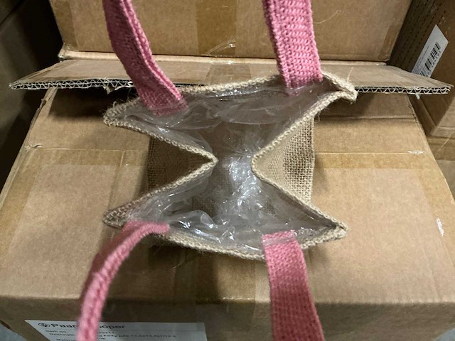 Partij bags foxy jute pink 12,5x12,5xh12,5cm (1440x) - afbeelding 3 van  7