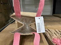 Partij bags foxy jute pink 12,5x12x5xh12,5cm (1890x) - afbeelding 2 van  6