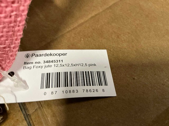 Partij bags foxy jute pink 12,5x12x5xh12,5cm (1890x) - afbeelding 4 van  6