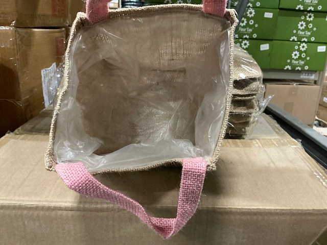 Partij bags foxy jute pink 14,5x14,5,14,5cm (780x) - afbeelding 3 van  6