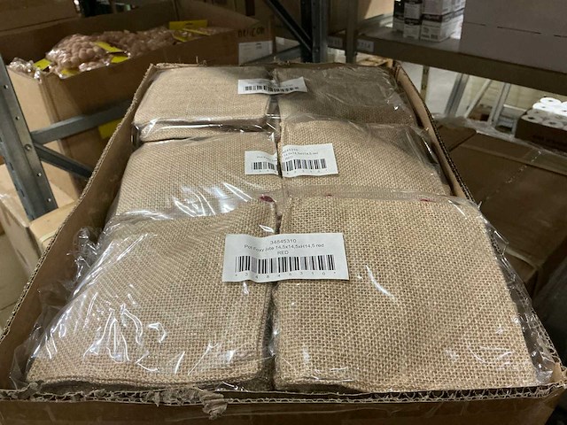 Partij bags foxy jute red 14,5x14,5,14,5cm (900x) - afbeelding 4 van  7