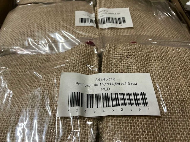 Partij bags foxy jute red 14,5x14,5,14,5cm (900x) - afbeelding 5 van  7