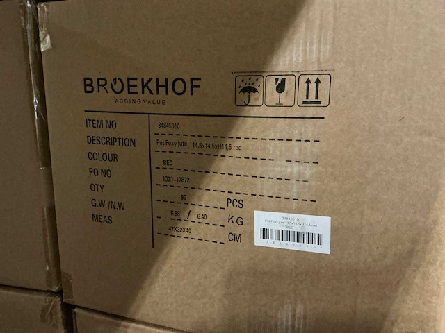 Partij bags foxy jute red 14,5x14,5,14,5cm (900x) - afbeelding 7 van  7