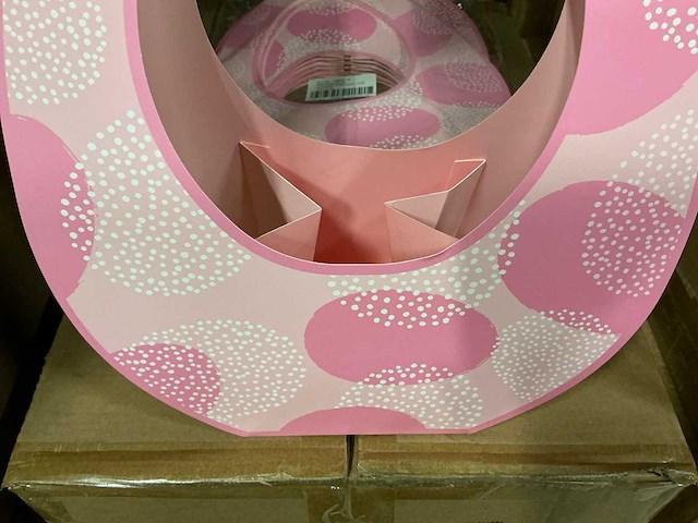 Partij bags happy easter 12x12x34cm pink (1200x) - afbeelding 3 van  4