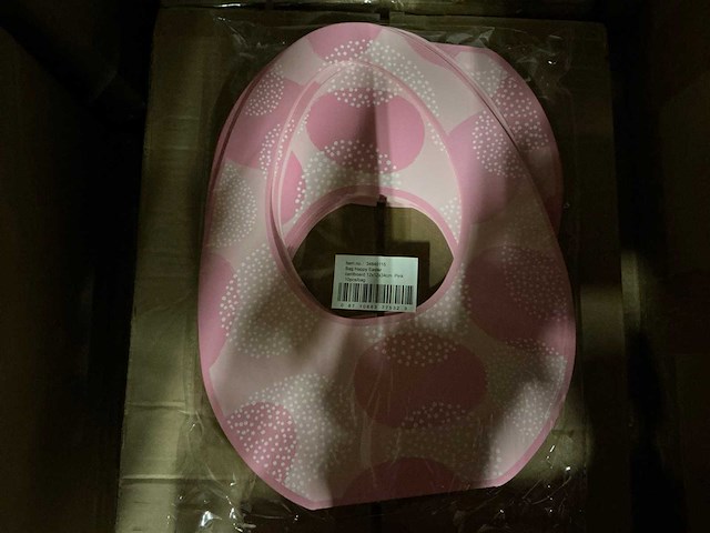 Partij bags happy easter 12x12x34cm pink (1200x) - afbeelding 4 van  4