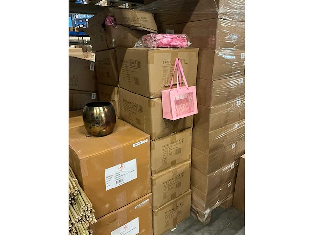 Partij bags happy hearts 24x11xh20cm pink (2180x) - afbeelding 2 van  5