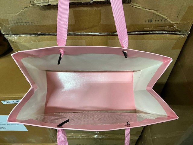 Partij bags happy hearts 24x11xh20cm pink (2180x) - afbeelding 3 van  5
