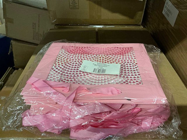 Partij bags happy hearts 24x11xh20cm pink (2180x) - afbeelding 5 van  5